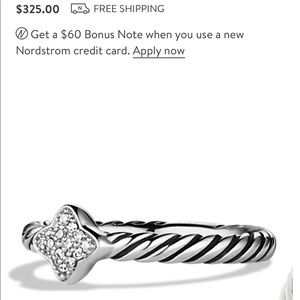 Cable Collectibles Quatrefoil Ring with Diamonds (DAVID YURMAN) Size 7